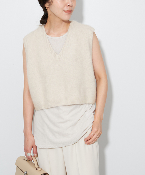 plage Cashmere Mix Fur ベスト ブラック セール】Cashmere Mix Fur ベスト（ベスト）｜Plage（プラージュ