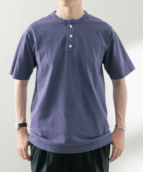 Healthknit(ヘルスニット)の「Healthknit MADE IN USA Henley-Neck T-shirts(Tシャツ/カットソー・メンズ・ホワイト/ダークグレー/ブラック/ブルー・MEDIUM/LARGE/X-LARGE)」の1枚目の写真