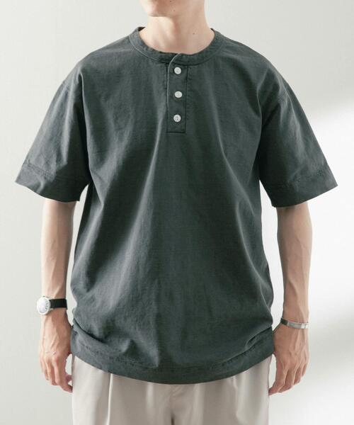 Healthknit(ヘルスニット)の「Healthknit MADE IN USA Henley-Neck T-shirts(Tシャツ/カットソー・メンズ・ホワイト/ダークグレー/ブラック/ブルー・MEDIUM/LARGE/X-LARGE)」の4枚目の写真