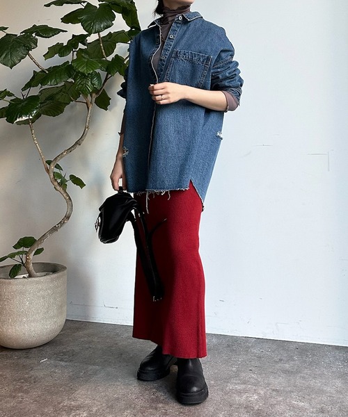 DouDou（ドゥドゥ）の「シアータートル（Tシャツ/カットソー・レディース・グリーン/オフホワイト/ブルー/ブラック/オレンジ/チャコールグレー・FREE）」の7枚目の写真