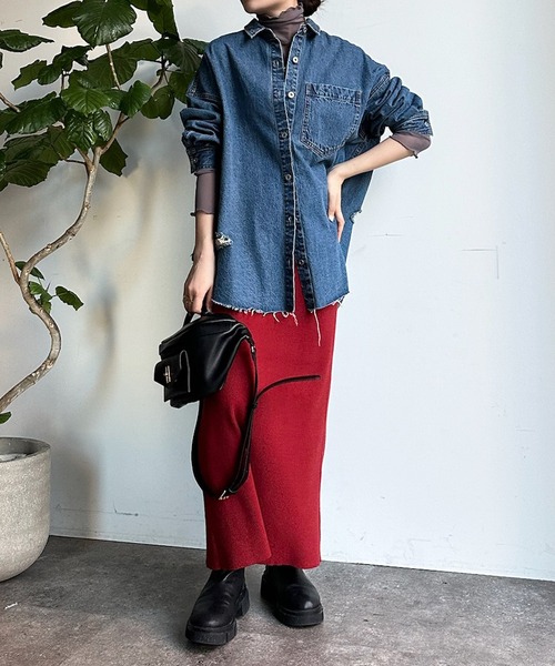 DouDou（ドゥドゥ）の「シアータートル（Tシャツ/カットソー・レディース・グリーン/オフホワイト/ブルー/ブラック/オレンジ/チャコールグレー・FREE）」の8枚目の写真