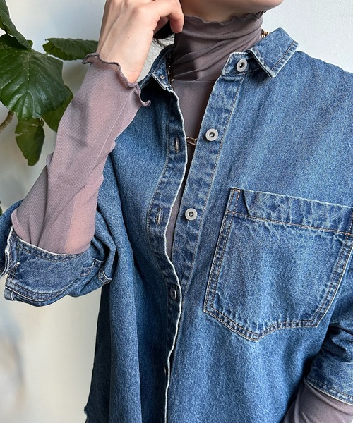 DouDou（ドゥドゥ）の「シアータートル（Tシャツ/カットソー・レディース・グリーン/オフホワイト/ブルー/ブラック/オレンジ/チャコールグレー・FREE）」の13枚目の写真