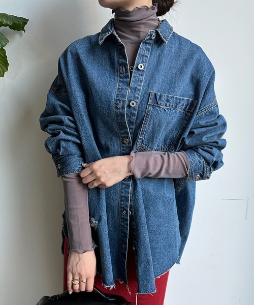 DouDou（ドゥドゥ）の「シアータートル（Tシャツ/カットソー・レディース・グリーン/オフホワイト/ブルー/ブラック/オレンジ/チャコールグレー・FREE）」の12枚目の写真