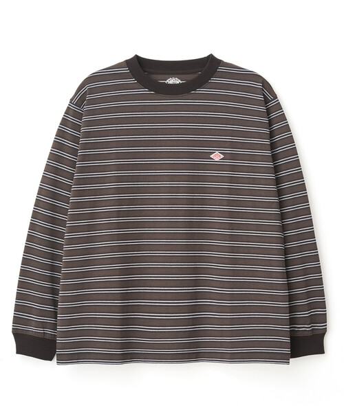 DANTON（ダントン）の「MEN'S STRIPE LONG SLEEVE T-SHIRT（Tシャツ/カットソー・メンズ・ブラック系その他/オレンジ系その他/グレー系その他/ブルー系その他/パープル系その他/グリーン系その他/ブルー系その他5/ベージュ系その他/ブラウン系その他・L/M/S/XXL/XL）」の10枚目の写真