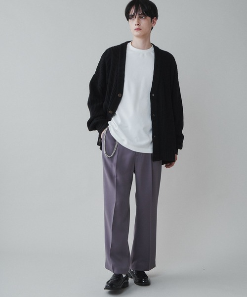 LUCY（ルーシー）の「LUCY/チェーン付きワイドスラックス（スラックス・メンズ・ダークグレー/パープル・MEDIUM/LARGE）」の4枚目の写真