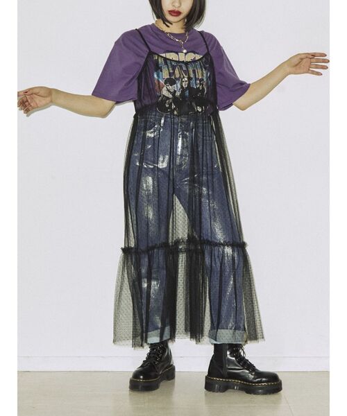 jouetie（ジュエティ）の「ドットチュールキャミワンピース（ワンピース・レディース・アイボリー/ブラック・MEDIUM）」の8枚目の写真