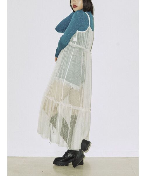 jouetie（ジュエティ）の「ドットチュールキャミワンピース（ワンピース・レディース・アイボリー/ブラック・MEDIUM）」の17枚目の写真