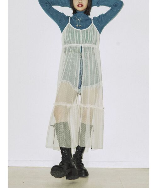 jouetie（ジュエティ）の「ドットチュールキャミワンピース（ワンピース・レディース・アイボリー/ブラック・MEDIUM）」の18枚目の写真