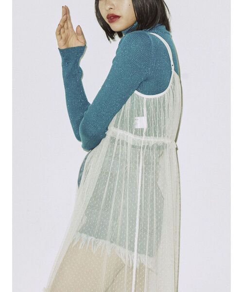 jouetie（ジュエティ）の「ドットチュールキャミワンピース（ワンピース・レディース・アイボリー/ブラック・MEDIUM）」の21枚目の写真