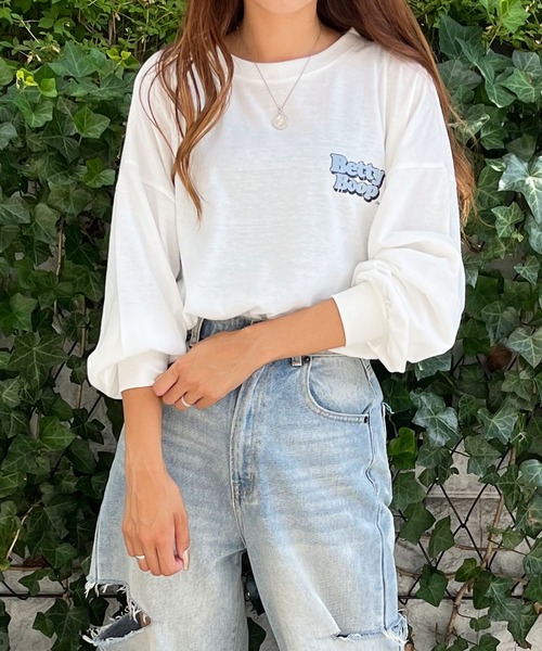 GLAMOROUS JANE(グラマラスジェーン)の「BETTYBOOPバックプリントロンT(Tシャツ/カットソー・レディース・チャコールグレー/ブラック/オフホワイト・FREE)」の7枚目の写真