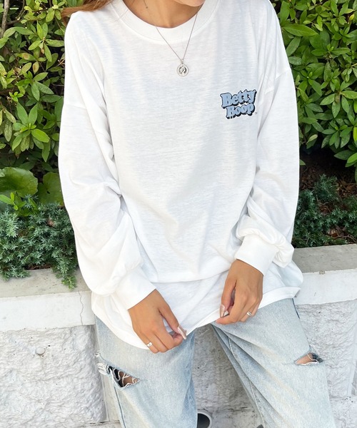GLAMOROUS JANE(グラマラスジェーン)の「BETTYBOOPバックプリントロンT(Tシャツ/カットソー・レディース・チャコールグレー/ブラック/オフホワイト・FREE)」の8枚目の写真