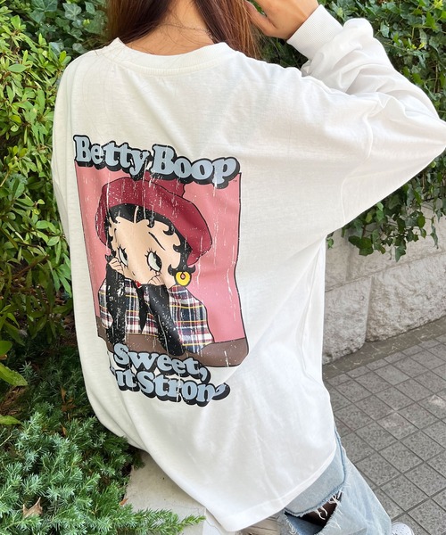 GLAMOROUS JANE(グラマラスジェーン)の「BETTYBOOPバックプリントロンT(Tシャツ/カットソー・レディース・チャコールグレー/ブラック/オフホワイト・FREE)」の9枚目の写真