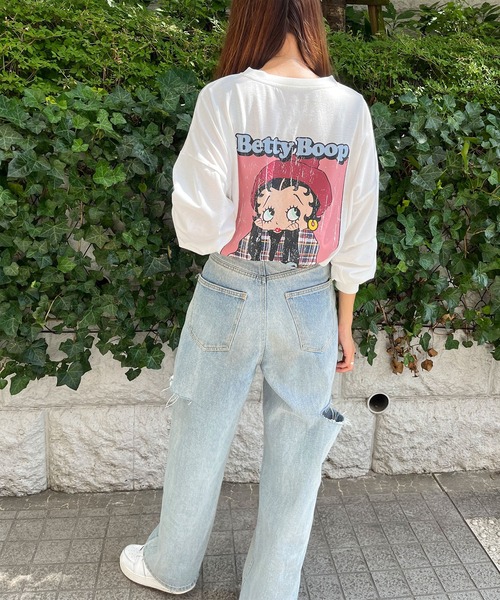 GLAMOROUS JANE(グラマラスジェーン)の「BETTYBOOPバックプリントロンT(Tシャツ/カットソー・レディース・チャコールグレー/ブラック/オフホワイト・FREE)」の10枚目の写真