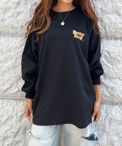 GLAMOROUS JANE(グラマラスジェーン)の「BETTYBOOPバックプリントロンT(Tシャツ/カットソー・レディース・チャコールグレー/ブラック/オフホワイト・FREE)」の14枚目の写真