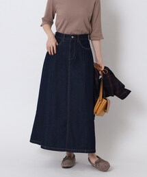 Cutie Blonde | 大人カジュアルに着こなせる デニムフレア ロングスカート(デニムスカート)