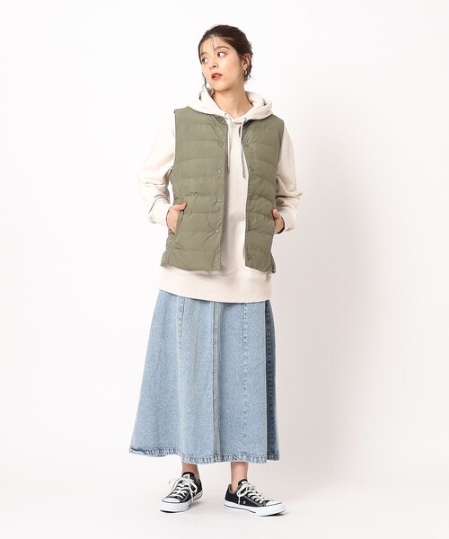 Cutie Blonde（キューティーブロンド）の「◆大人カジュアルに着こなせる デニムフレア ロングスカート（デニムスカート・レディース・ネイビー/ブルー/ブラック・02/01/03）」の5枚目の写真