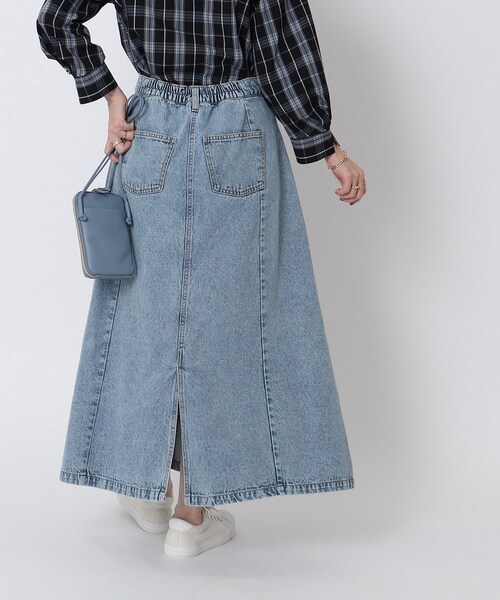 Cutie Blonde（キューティーブロンド）の「◆大人カジュアルに着こなせる デニムフレア ロングスカート（デニムスカート・レディース・ネイビー/ブルー/ブラック・02/01/03）」の10枚目の写真