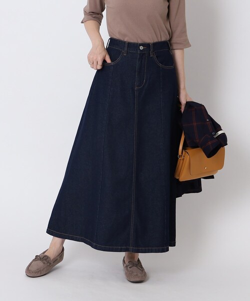 Cutie Blonde（キューティーブロンド）の「◆大人カジュアルに着こなせる デニムフレア ロングスカート（デニムスカート・レディース・ネイビー/ブルー/ブラック・02/01/03）」の20枚目の写真