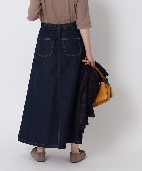 Cutie Blonde（キューティーブロンド）の「◆大人カジュアルに着こなせる デニムフレア ロングスカート（デニムスカート・レディース・ネイビー/ブルー/ブラック・02/01/03）」の22枚目の写真