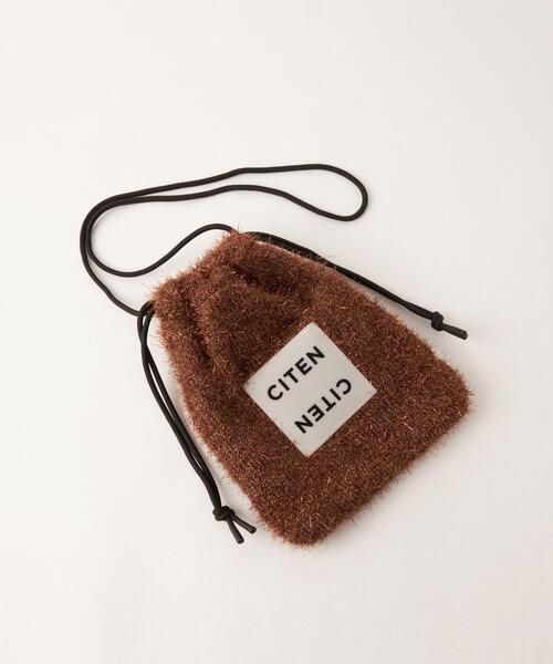CITEN（シテン）の「＜CITEN＞キラキラ ニット キンチャク ショルダーバッグ（ショルダーバッグ・レディース・ダークブラウン/その他1/ロイヤルブルー/シルバー/ブラック・FREE）」の2枚目の写真