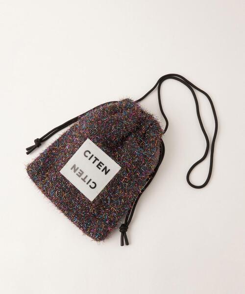 CITEN（シテン）の「＜CITEN＞キラキラ ニット キンチャク ショルダーバッグ（ショルダーバッグ・レディース・ダークブラウン/その他1/ロイヤルブルー/シルバー/ブラック・FREE）」の5枚目の写真