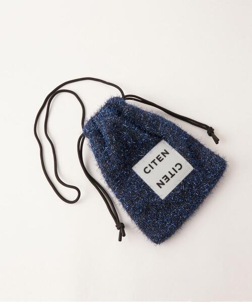 CITEN（シテン）の「＜CITEN＞キラキラ ニット キンチャク ショルダーバッグ（ショルダーバッグ・レディース・ダークブラウン/その他1/ロイヤルブルー/シルバー/ブラック・FREE）」の3枚目の写真