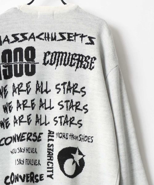 CONVERSE（コンバース）の「CONVERSE/コンバース オーバーサイズ バックプリント ロゴ ワンポイント刺繍 クルーネック ニット/長袖 トップス プルオーバー/レディース メンズ（ニット/セーター・レディース・ネイビー/ホワイト系その他/オフホワイト/ブラック系その他・M/L/LL）」の8枚目の写真
