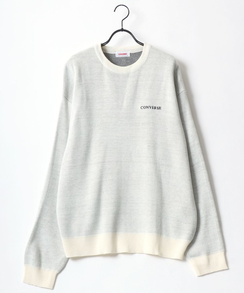 CONVERSE（コンバース）の「CONVERSE/コンバース オーバーサイズ バックプリント ロゴ ワンポイント刺繍 クルーネック ニット/長袖 トップス プルオーバー/レディース メンズ（ニット/セーター・レディース・ネイビー/ホワイト系その他/オフホワイト/ブラック系その他・M/L/LL）」の13枚目の写真