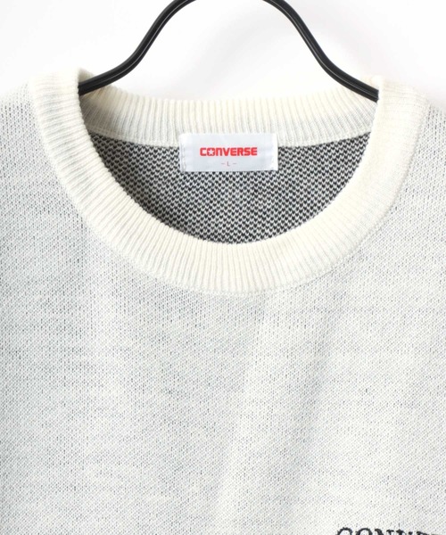 CONVERSE（コンバース）の「CONVERSE/コンバース オーバーサイズ バックプリント ロゴ ワンポイント刺繍 クルーネック ニット/長袖 トップス プルオーバー/レディース メンズ（ニット/セーター・レディース・ネイビー/ホワイト系その他/オフホワイト/ブラック系その他・M/L/LL）」の21枚目の写真