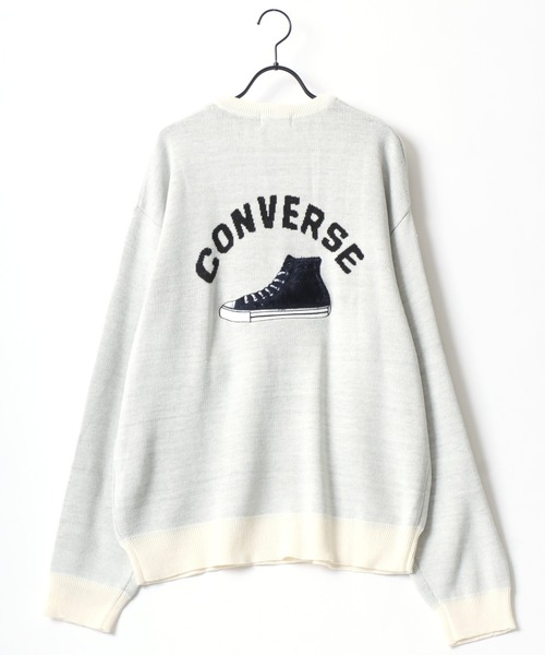 CONVERSE（コンバース）の「CONVERSE/コンバース オーバーサイズ バックプリント ロゴ ワンポイント刺繍 クルーネック ニット/長袖 トップス プルオーバー/レディース メンズ（ニット/セーター・レディース・ネイビー/ホワイト系その他/オフホワイト/ブラック系その他・M/L/LL）」の14枚目の写真