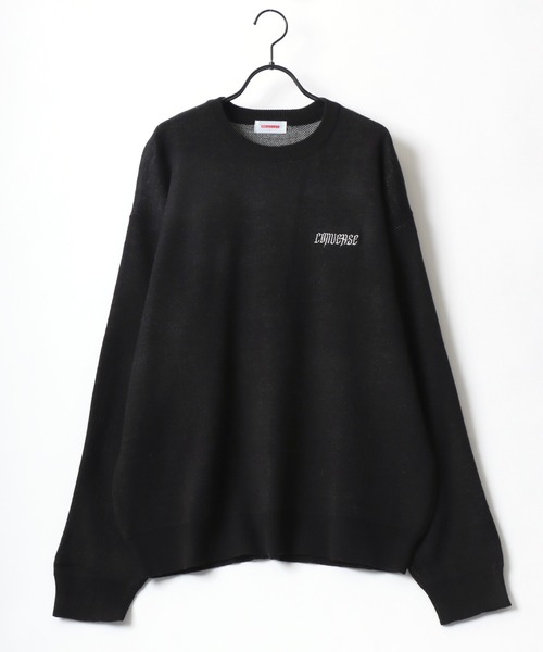 CONVERSE（コンバース）の「CONVERSE/コンバース オーバーサイズ バックプリント ロゴ ワンポイント刺繍 クルーネック ニット/長袖 トップス プルオーバー/レディース メンズ（ニット/セーター・レディース・ネイビー/ホワイト系その他/オフホワイト/ブラック系その他・M/L/LL）」の17枚目の写真