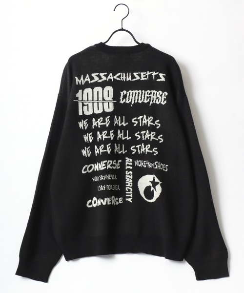 CONVERSE（コンバース）の「CONVERSE/コンバース オーバーサイズ バックプリント ロゴ ワンポイント刺繍 クルーネック ニット/長袖 トップス プルオーバー/レディース メンズ（ニット/セーター・レディース・ネイビー/ホワイト系その他/オフホワイト/ブラック系その他・M/L/LL）」の18枚目の写真