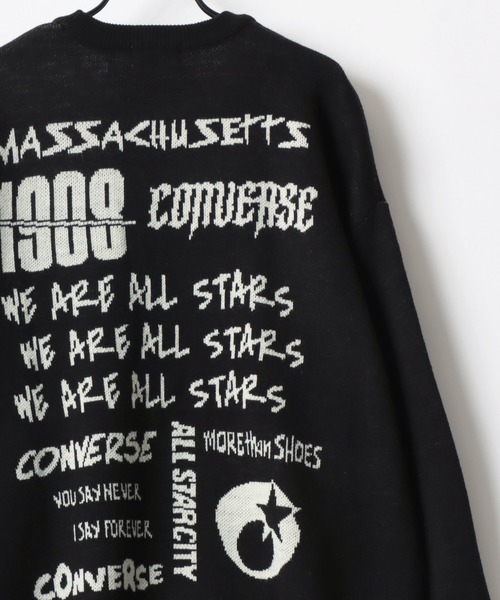 CONVERSE（コンバース）の「CONVERSE/コンバース オーバーサイズ バックプリント ロゴ ワンポイント刺繍 クルーネック ニット/長袖 トップス プルオーバー/レディース メンズ（ニット/セーター・レディース・ネイビー/ホワイト系その他/オフホワイト/ブラック系その他・M/L/LL）」の10枚目の写真