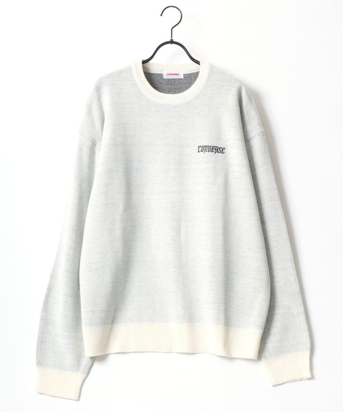 CONVERSE（コンバース）の「CONVERSE/コンバース オーバーサイズ バックプリント ロゴ ワンポイント刺繍 クルーネック ニット/長袖 トップス プルオーバー/レディース メンズ（ニット/セーター・レディース・ネイビー/ホワイト系その他/オフホワイト/ブラック系その他・M/L/LL）」の15枚目の写真