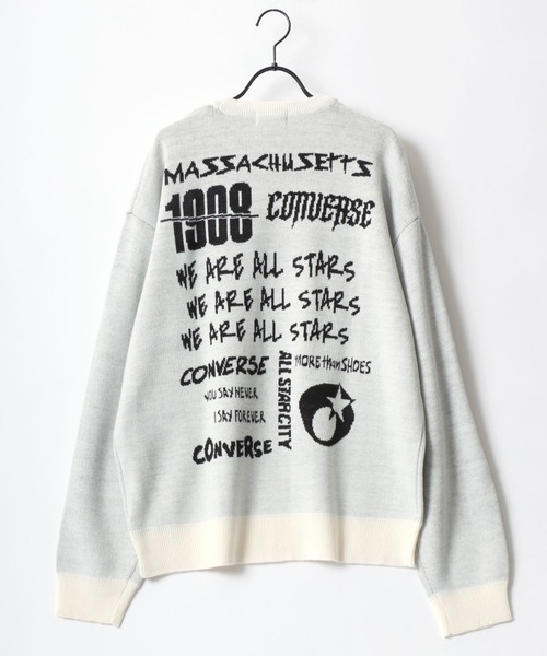 CONVERSE（コンバース）の「CONVERSE/コンバース オーバーサイズ バックプリント ロゴ ワンポイント刺繍 クルーネック ニット/長袖 トップス プルオーバー/レディース メンズ（ニット/セーター・レディース・ネイビー/ホワイト系その他/オフホワイト/ブラック系その他・M/L/LL）」の16枚目の写真