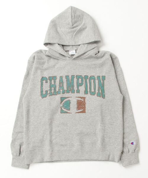 Champion（チャンピオン）の「【Champion/チャンピオン】キッズ スクールサイズ フーデッドスウェットシャツ（パーカー・キッズ・グレー/ブルー/オートミール/ブラック・150/160）」の3枚目の写真