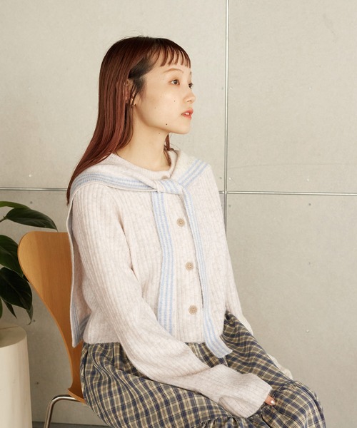 gibous 2way cardigan カーディガン ケープ つけ襟 セーラ服 w closet（ダブルクローゼット）の「【2WAY】セーラー襟付き