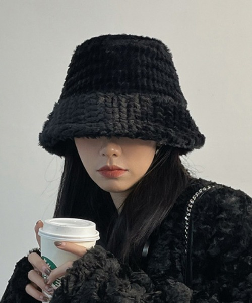 STYLEBLOCK(スタイルブロック)の「もこもこバケットハット(ハット・レディース・ピンク/ブラック/カーキ/ホワイト・FREE)」の2枚目の写真