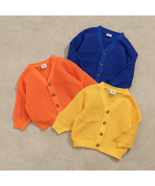 BREEZE（ブリーズ）の「【洗える】ニットカーディガン（カーディガン/ボレロ・キッズ・イエロー/ブルー/オレンジ・110/100/140/90/130/120）」の4枚目の写真