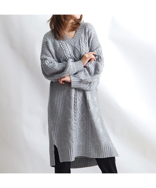 ケーブル編みニットワンピース（ワンピース）｜GOLDJAPAN（ゴールド