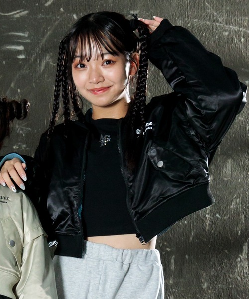 algy(アルジー)の「【sasyaコラボ】リバーシブルタンタケブルゾン(ブルゾン・キッズ・ベージュ/ブラック・XX-SMALL/MEDIUM/SMALL/X-SMALL)」の2枚目の写真