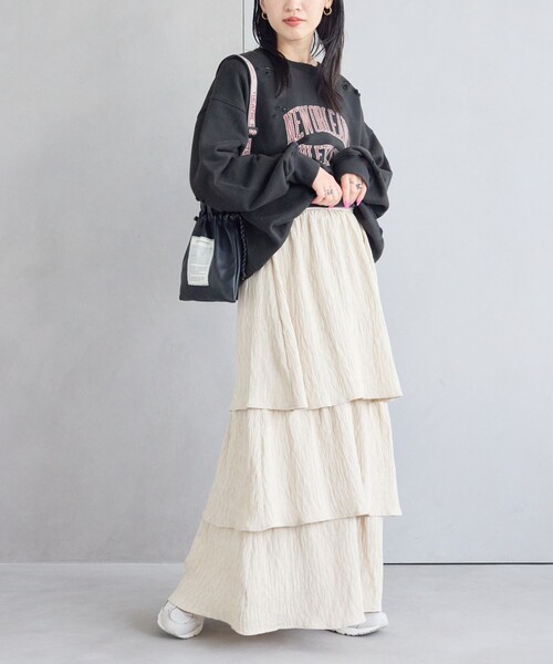 極美品 msgm 3段フリル スカート 40 送料無料 楽天市場】フリルスカート 3段（カラーグレー）（レディース