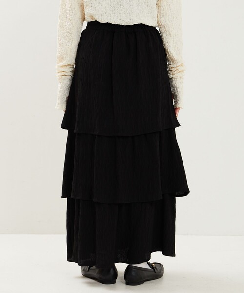 FREAK'S STORE（フリークスストア）の「限定展開　ワッシャー ジャガード 3段 フリルスカート（スカート・レディース・ブラウン/ブラック/ナチュラル・MEDIUM/SMALL）」の20枚目の写真