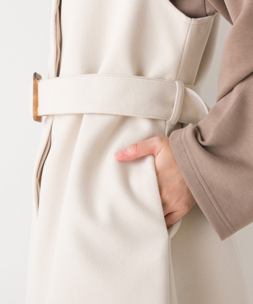 OMNES（オムネス）の「ニットモッサマルチウェイケープコート（その他アウター・レディース・ブラウン/チャコールグレー/アイボリー/グレー/ブラック・FREE）」の9枚目の写真