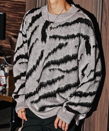 SOMEDIFF | 【SOMEDIFF】モヘアタッチクルーネックシャギーニット メンズ ルーズシルエット セーター 大きいサイズ 秋服 冬服(ニット/セーター)