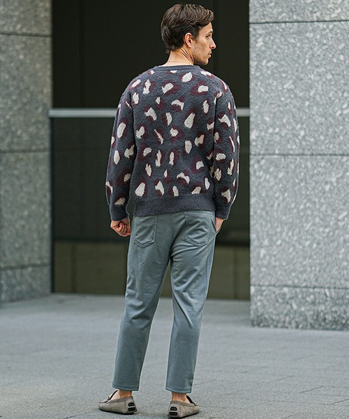 SOMEDIFF（サムディフ）の「【SOMEDIFF】モヘアタッチクルーネックシャギーニット メンズ ルーズシルエット セーター 大きいサイズ 春服 冬服（ニット/セーター・メンズ・ブラック/ライトホワイト/ワインレッド/グレー/ブラウン/ボルドー/チャコール/ブラック系・M/L/XL）」の17枚目の写真