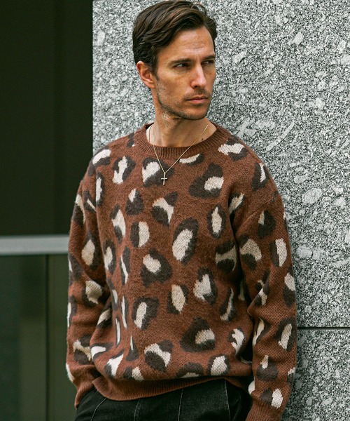 SOMEDIFF（サムディフ）の「【SOMEDIFF】モヘアタッチクルーネックシャギーニット メンズ ルーズシルエット セーター 大きいサイズ 春服 冬服（ニット/セーター・メンズ・ブラック/ライトホワイト/ワインレッド/グレー/ブラウン/ボルドー/チャコール/ブラック系・M/L/XL）」の19枚目の写真