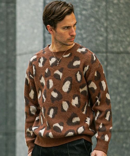 SOMEDIFF（サムディフ）の「【SOMEDIFF】モヘアタッチクルーネックシャギーニット メンズ ルーズシルエット セーター 大きいサイズ 春服 冬服（ニット/セーター・メンズ・ブラック/ライトホワイト/ワインレッド/グレー/ブラウン/ボルドー/チャコール/ブラック系・M/L/XL）」の20枚目の写真