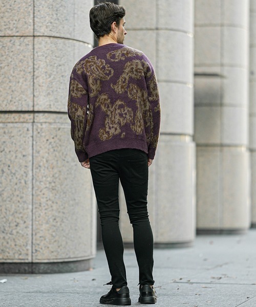 セール】【SOMEDIFF】モヘアタッチクルーネックシャギーニット メンズ