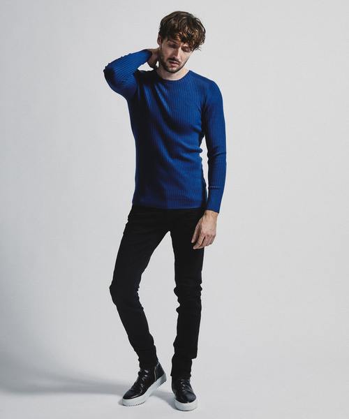 5351 POUR LES HOMMES（ゴーサンゴーイチプールオム）の「ホールガーメント Vネック＆クルーネック ニット（ニット/セーター・メンズ・ブルー/ブラック/ライトグレー/ブラック系その他/ブルー系その他/グレー系その他・44/46/48/50）」の20枚目の写真